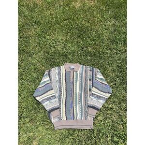 Vintage 90s Tosani Canada Sweater Mens Large 3D Chunky Knit Hip Hop Coogie Cosby